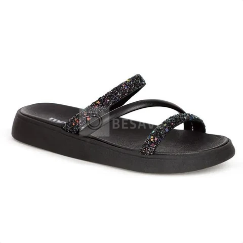 Sandalia Papete Moleca Feminina Tiras Strass Macia Original