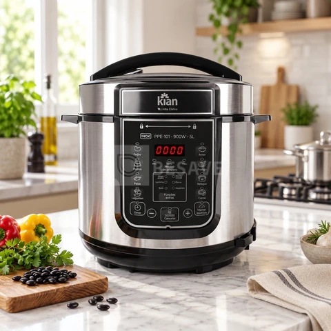 Panela de Pressão Elétrica 5L Kian PPE-101 – 900W Timer Ajustável Controle de Temperatura Cuba Antiaderente