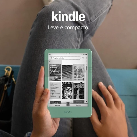 Kindle 16 GB (modelo 2024) - Leve e compacto, com tela antirreflexo, trocas de página rápidas, luz frontal ajustável e bateria de longa duração - Cor Verde