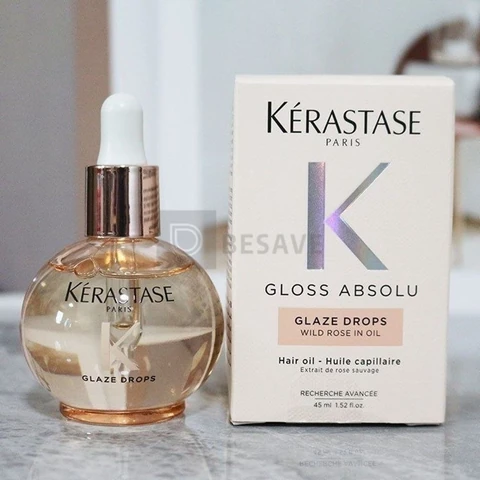Óleo Capilar Kérastase Gloss Absolu Glaze Drops, Brilho Intenso Para Cabelos, Controle de Frizz, 45ml