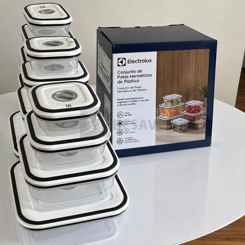 Electrolux Kit 12 Potes Herméticos de Plástico Retangulares
