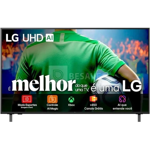 Smart TV 4K 55" LG UHD 55UA85 Processador α7 AI Ger8 4K Super Upscaling Google Cast Alexa Integrado Controle AI Smart Magic WebOS 25