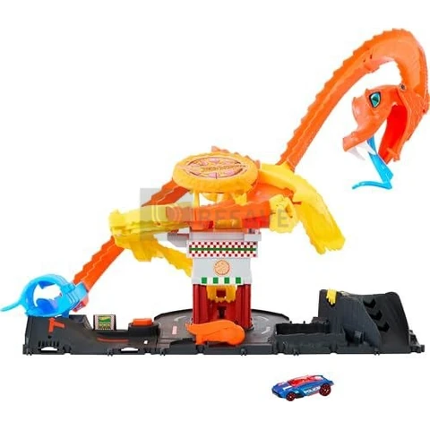 Hot Wheels City Pista de Brinquedo Ataque de Cobra vs Pizzaria 3 Anos