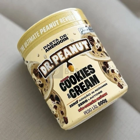 Suplemento em pasta Dr. Peanut Melhor Pasta de Amendoim amentoim cremosa sabor Cookies and cream x 600g