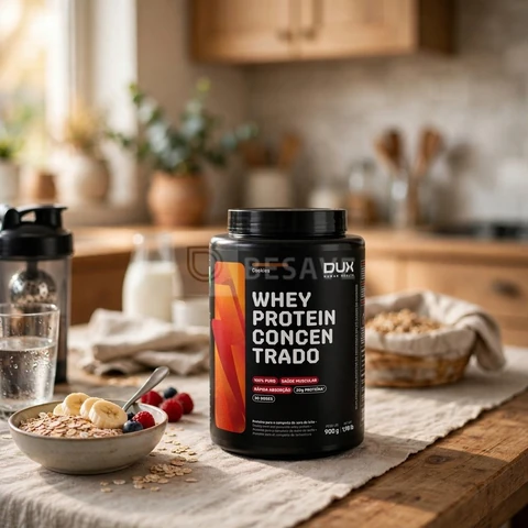 Whey Protein Concentrado Cookies Pote 900g – Contribui para o Ganho Muscular Hipertrofia – Dux Human Health