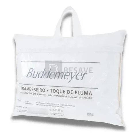 Travesseiro Toque De Pluma Buddemeyer 50x70cm Algodão Branco Suave Macio Conforto