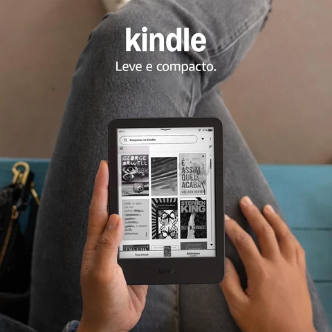 Kindle 16 GB (modelo 2024) - Leve e compacto, com tela antirreflexo, trocas de página rápidas, luz frontal ajustável e bateria de longa duração - Cor Preta