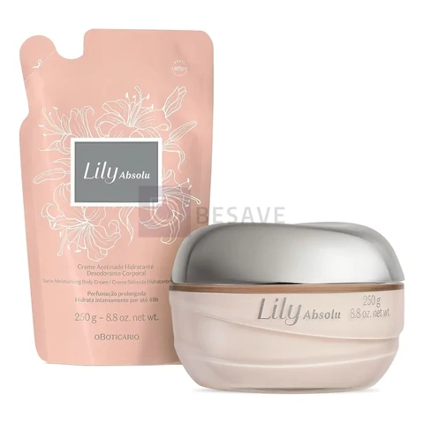Kit Lily Absolu: Creme Acetinado Hidratante Desodorante