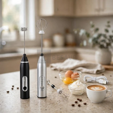 Batedor Misturador Mixer Elétrico para Bebidas Leite Café Clara de Ovo 2 em 1