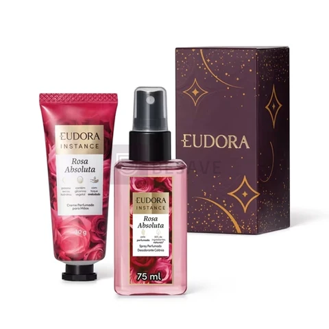 Kit Eudora Rosa Absoluta: Mini Body Splash + Creme Mãos Presente