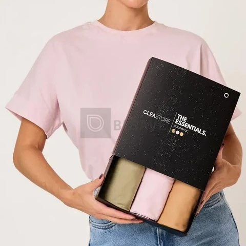 Kit 3 T-shirts Oversized Colorful Algodão Cléa Store