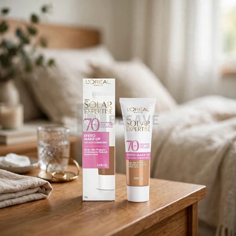 Protetor Solar Facial com Cor FPS 70 Alta Cobertura - L'Oréal Paris Solar Expertise Efeito Make Up - Cor 2.0 30g