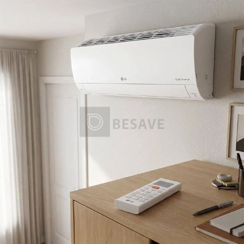 Split hi wall inverter LG dual compact R-32 12000 btu/h frio