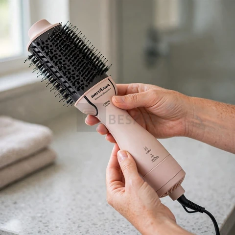 Britânia Escova Secadora Soft 4 em 1 1300W BEC07R Bivolt Plástico Rosa