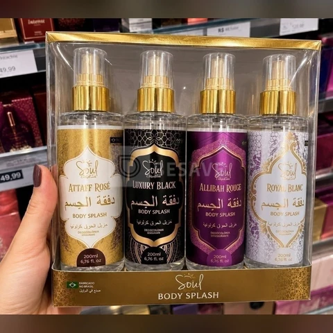 Body Splash Arabe C/4un 200ml Perfume Feminino de Luxo Alta Concentração