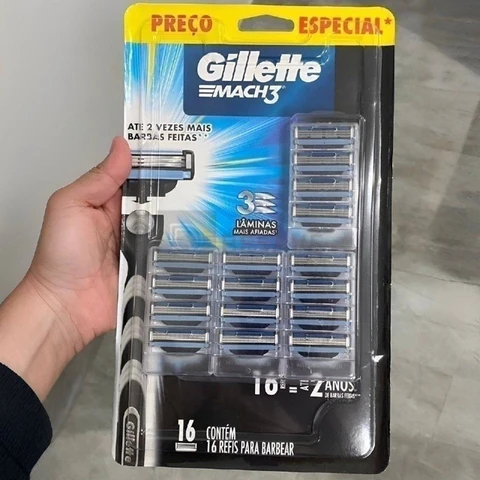 Gillette Mach3 Carga para Aparelho de Barbear 16 Unidades