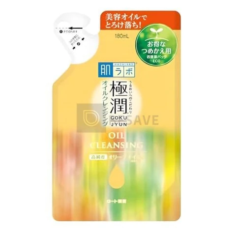 Hada Labo Demaquilante Cleansing Oil Refil - Limpador Facial 180 ml - Remove Maquiagem Resistente à Água - Limpeza Eficaz sem Ressecar