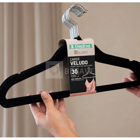 Kit Cabides Veludo Para Roupas Adulto 30 Unidades Fino Resistente
