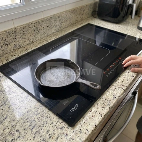 Cooktop de Indução 5 Bocas Dako Select com 2 Zonas Flexíveis e 7200W com Mesa em Vidro Cerâmico 220 V