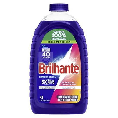 Brilhante Limpeza Total - Lava Roupas Líquido 3L