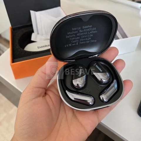Basike Fone De Ouvido Sem Fio Bluetooth Com Gancho Gamer Esportivo Baixa Latência 100h, Design Aberto