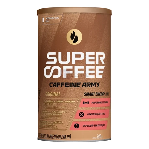 Cafeína Caffeine Army Supercoffee Classic Size em pó Sem sabor x 380g