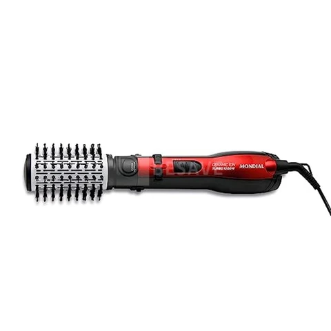 MONDIAL Escova Rotativa Ceramic Íon Turbo, Vermelho/Preto, 110V - ER-09