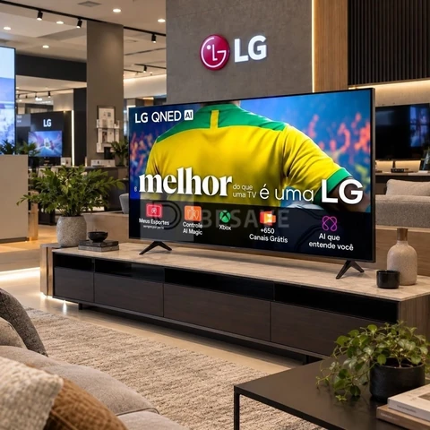 Smart TV 4K 50" LG QNED73 Portal de Games Processador AI α7 Ger8 4K Super Upscaling Google Cast Integrado Controle AI Magic WebOS 25 Modo Esportes Alerta de Esportes