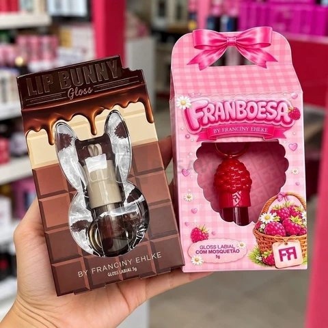 Kit Gloss Hidratante Labial Franboesa + Gloss Labial Lip Bunny Triple Chocolate - Fran By Franciny Ehlke