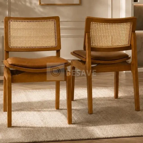 2 - Cadeiras Para Sala De Jantar Cadeira Em Madeira Maciça