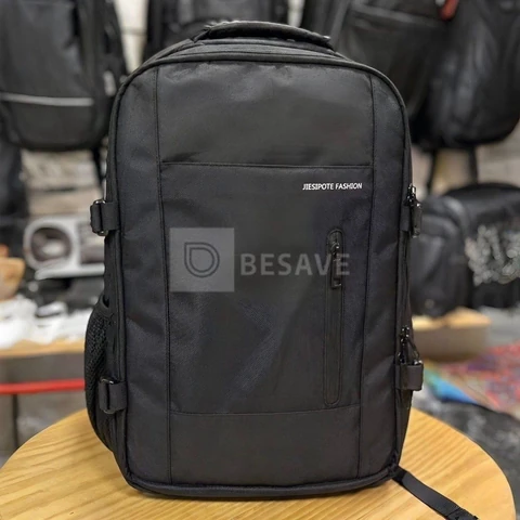 Mochila sem gênero, impermeável, reforçada, com capacidade ampliada de 30-42L, adequada para portátil, viagens diárias, cor preta