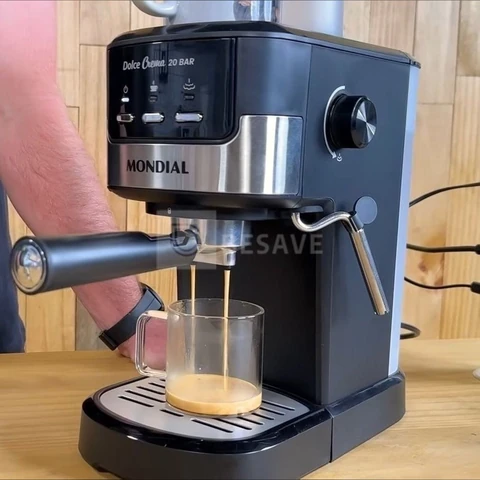 Cafeteira Espresso Dolce Crema 20 Bar Mondial Preto/Inox 1200W C-21-E-CNP
