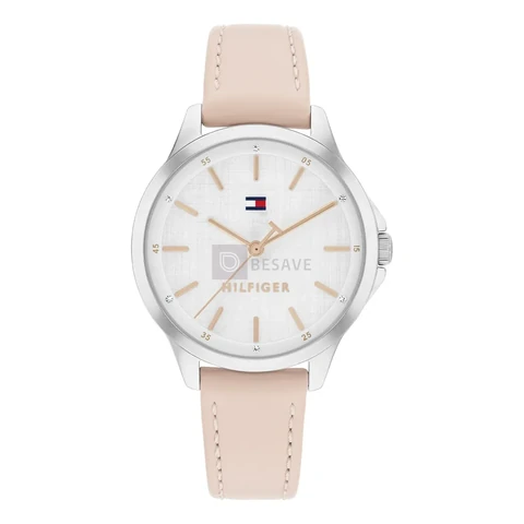 Relógio Tommy Hilfiger Chloe Feminino Em Couro Rosa 1782865 Rosa Branco