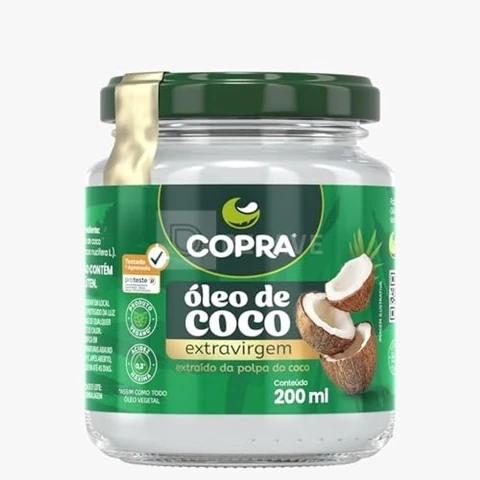 Óleo de Coco Extra Virgem 200Ml, Copra, Copra
