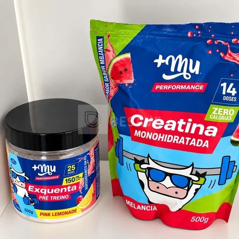Kit Creatina Melancia 500g + Exquenta Pink Lemonade 500g +Mu
