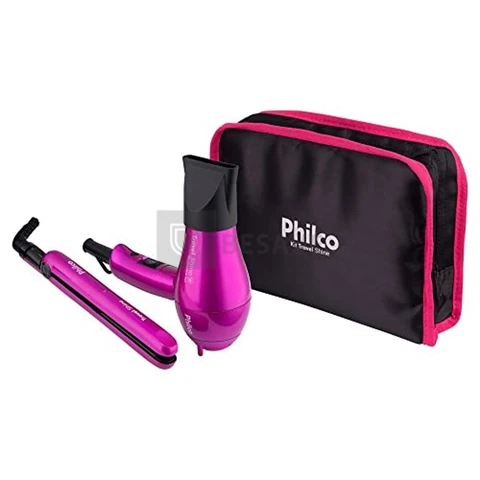 Philco Kit Travel Shine Bivolt, Portátil Rosa