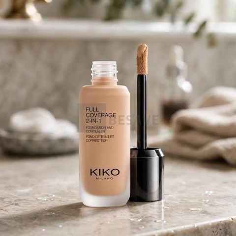 KIKO MILANO, Full Coverage 2-in-1 Foundation & Concealer, Base e Corretivo 2 em 1, Cor