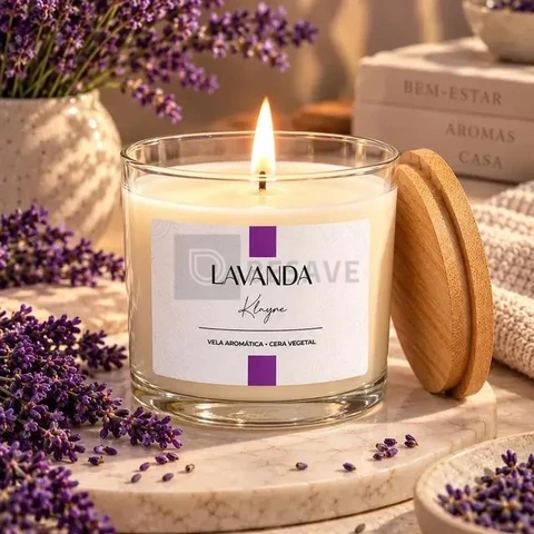 Vela Aromática Lavanda Perfumada 100g Premium Decorativa