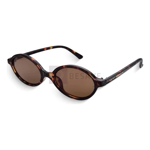 Óculos de Sol Saint Germain Siena Oval Tartaruga para Mulher com Lente Marrom e Proteção UV400