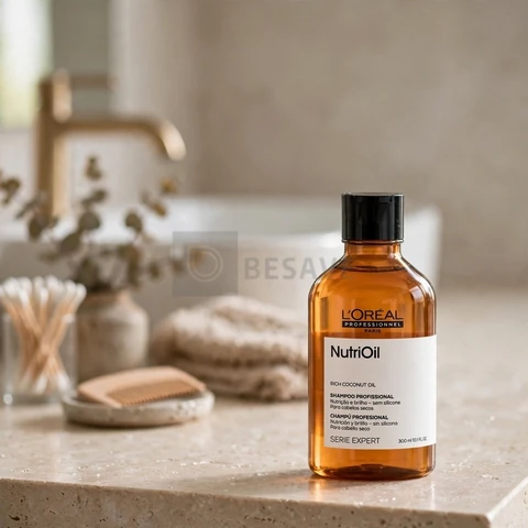 L'Oréal Professionnel NutriOil Shampoo de Nutrição Intensa com Óleo de Coco – Para Cabelos Secos, Limpeza Suave e Maciez, 300 ml