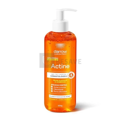 Darrow Actine Gel de Limpeza Facial Pele Acneica com Ácido Salicílico e Vitamina C 400g