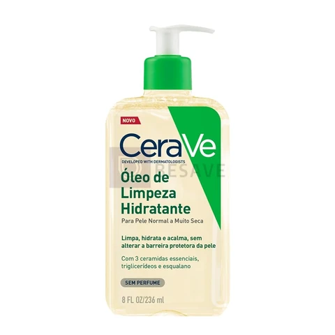 CeraVe Óleo de Limpeza Hidratante para Banho, Sem Fragrância, 236ml