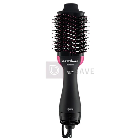 Britânia Escova Secadora BEC02PR Bivolt 4 em 1 1300W Plástico Rosa/Preto