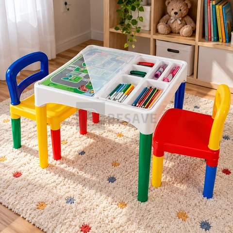Mesinha Infantil Com 2 Cadeiras Poliplac Com Nf