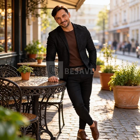 Conjunto Masculino Slim Fit Blazer Calça Italiano Bengaline