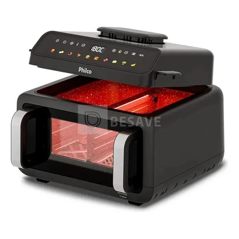 Fritadeira Air Fryer Philco 11L Paf11c Preto Com Acabamento Em Inox 220v