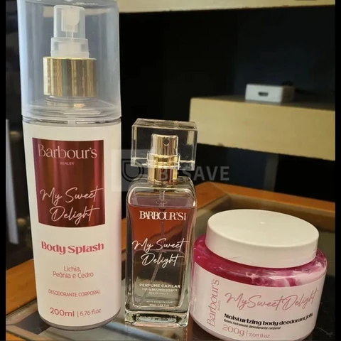 Kit Body Splash Geleia Hidratante Perfume Capilar My Sweet Delight Barbour's Beauty Corporal
