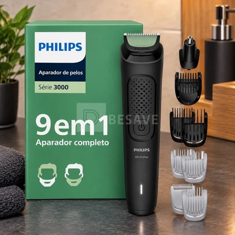 Philips Aparador e Barbeador Elétrico Série 3000 All-in-One 9 em 1