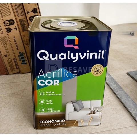 Tinta Econômica Latéx Antimofo Qualyvinil Parede Nova 18l Branco | Lata 18 Litros