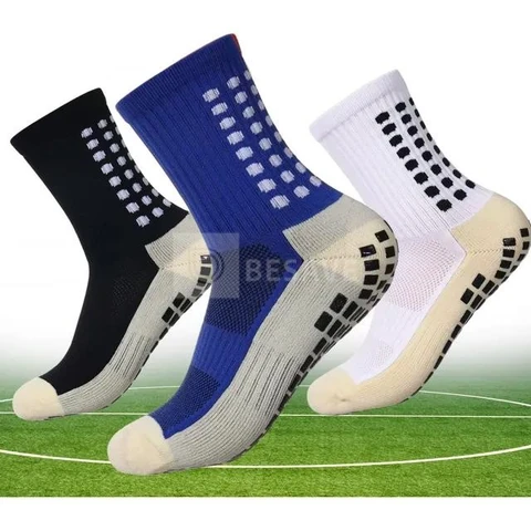 Kit 3 Pares Meia Antiderrapante Esportiva Futebol Treino Pro